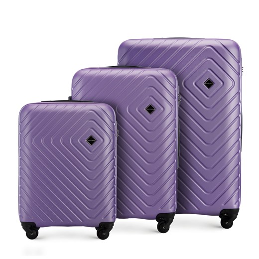 Zestaw walizek z ABS-u z geometrycznym tłoczeniem WITTCHEN