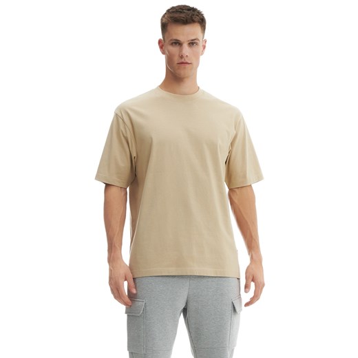 Cropp - Beżowa koszulka comfort - Beżowy Cropp XS Cropp