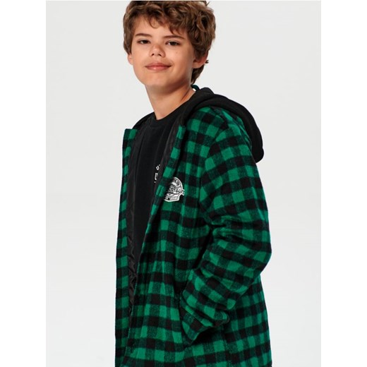 Sinsay - Kurtka koszulowa w kratę - zielony ze sklepu Sinsay w kategorii Kurtki chłopięce - zdjęcie 161364420