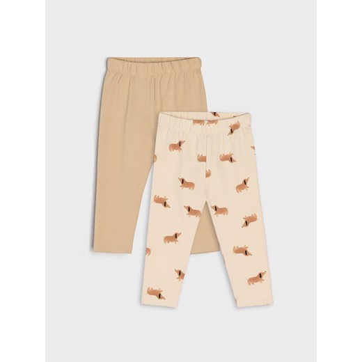 Sinsay - Legginsy 2 pack - kremowy Sinsay 92 Sinsay