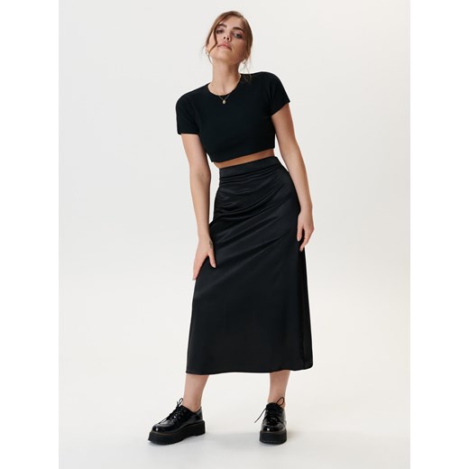 Sinsay - Crop top w prążki - czarny Sinsay L okazja Sinsay