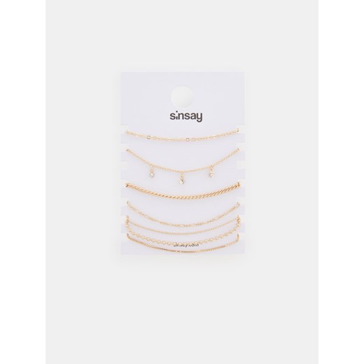 Sinsay - Bransoletki 7 pack - złoty Sinsay Jeden rozmiar Sinsay