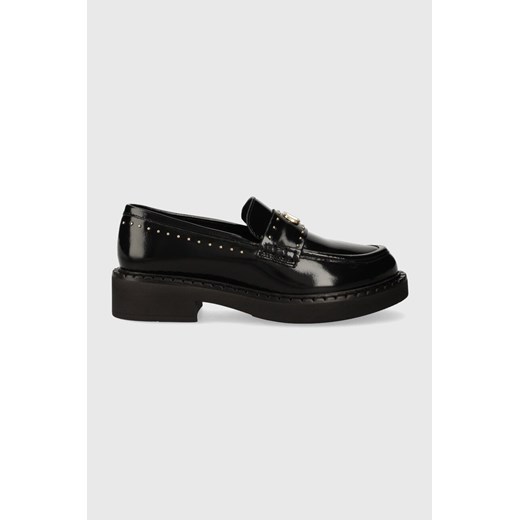 Twinset mokasyny skórzane damskie kolor czarny na platformie 232TCP042 Twinset 38 ANSWEAR.com