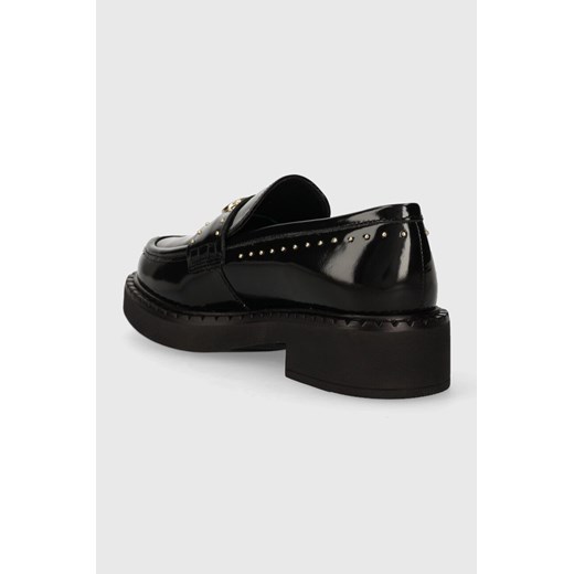 Twinset mokasyny skórzane damskie kolor czarny na platformie 232TCP042 Twinset 40 ANSWEAR.com