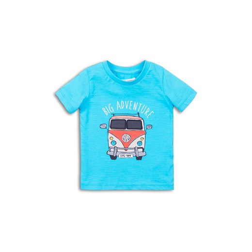 Bawełniany t-shirt chłopięcy z samochodem - niebieski rozmiar 92/98 Minoti 92/98 okazja 5.10.15