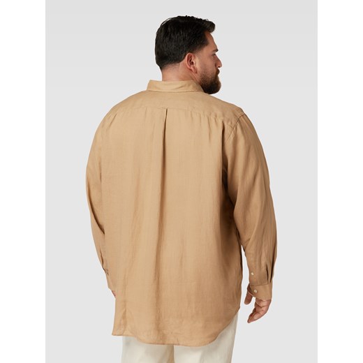 Koszula lniana PLUS SIZE z wyhaftowanym logo XL okazja Peek&Cloppenburg