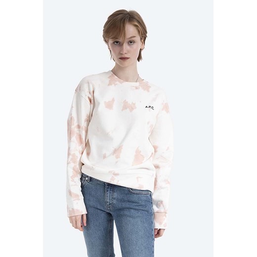 A.P.C. bluza bawełniana Sweat Roma damska kolor beżowy wzorzysta COEJO.F27636-ROSE ze sklepu PRM w kategorii Bluzy damskie - zdjęcie 161390652