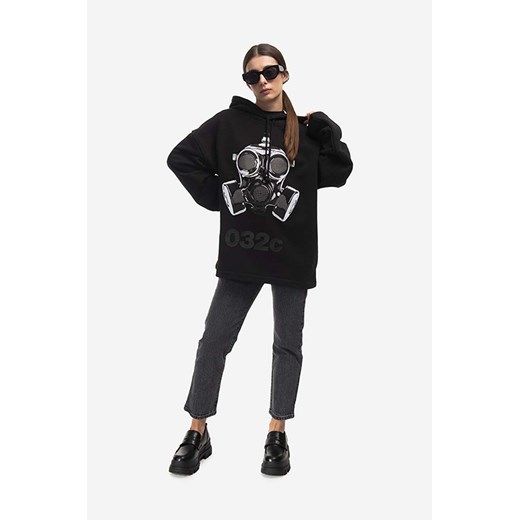 032C bluza bawełniana Oversized Mask kolor czarny z kapturem z nadrukiem XL okazja PRM