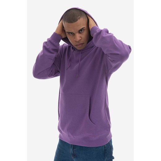 Maharishi bluza bawełniana męska kolor fioletowy z kapturem z aplikacją 4098.PURPLE-PURPLE ze sklepu PRM w kategorii Bluzy męskie - zdjęcie 161391394