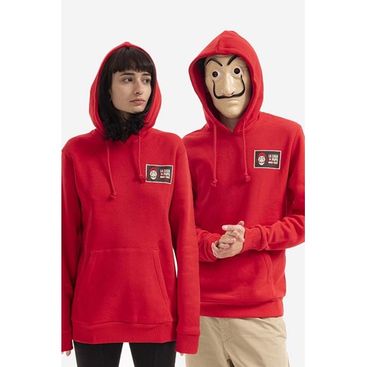 Reebok bluza La Casa De Papel kolor czerwony z kapturem z nadrukiem Reebok M okazja PRM