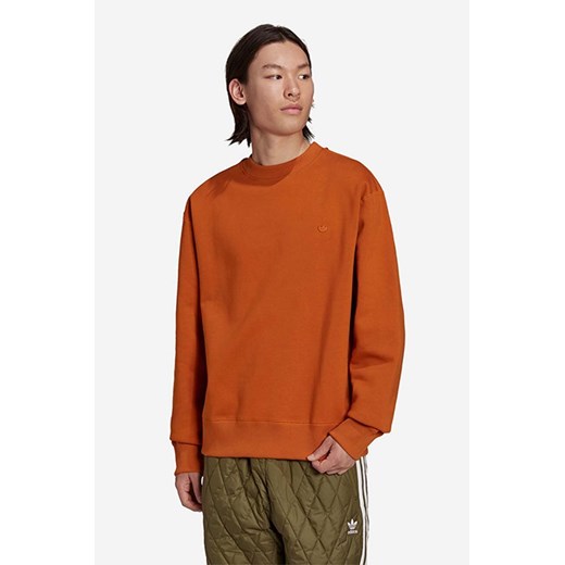 adidas Originals bluza Adicolor Trefoil Crewneck Sweatshirt męska kolor brązowy gładka H09176-BRAZOWY ze sklepu PRM w kategorii Bluzy męskie - zdjęcie 161391484