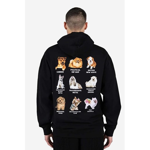 PLEASURES bluza Puppies Hoodie męska kolor czarny z kapturem z nadrukiem Pleasures L PRM