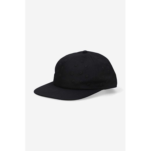 PLEASURES czapka z daszkiem bawełniana kolor czarny z aplikacją P23SP071-BLACK ze sklepu PRM w kategorii Czapki z daszkiem męskie - zdjęcie 161391552