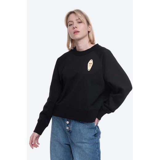 Wood Wood bluza bawełniana Hope damska kolor czarny z aplikacją 12032402.2426-BLACK ze sklepu PRM w kategorii Bluzy damskie - zdjęcie 161391983
