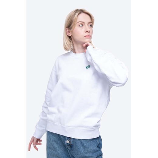 Wood Wood bluza bawełniana Jess damska kolor biały gładka 10002401.2424-BRIGHTW ze sklepu PRM w kategorii Bluzy damskie - zdjęcie 161392572