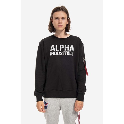 Alpha Industries bluza męska kolor czarny z nadrukiem 176301.95-CZARNY Alpha Industries M wyprzedaż PRM