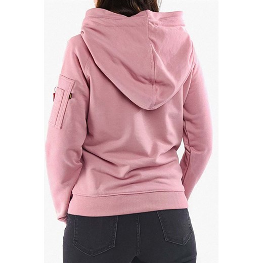 Alpha Industries bluza X-Fit Hoody damska kolor różowy z kapturem gładka Alpha Industries L okazja PRM