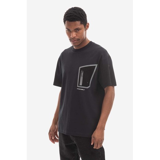 A-COLD-WALL* t-shirt bawełniany Technical Polygon T-Shirt kolor czarny z nadrukiem ACWMTS089.-MIDGREY ze sklepu PRM w kategorii T-shirty męskie - zdjęcie 161393482