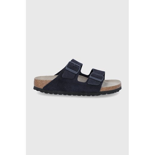 Klapki damskie BIRKENSTOCK czarne zamszowe bez zapięcia