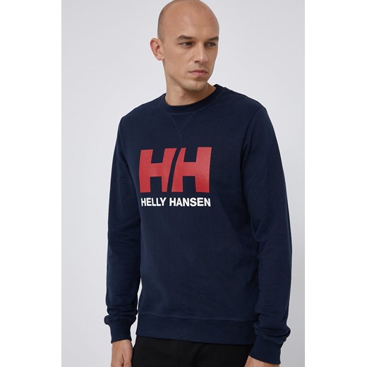 Helly Hansen bluza bawełniana męska kolor granatowy gładka 34000-597 ze sklepu PRM w kategorii Bluzy męskie - zdjęcie 161394904