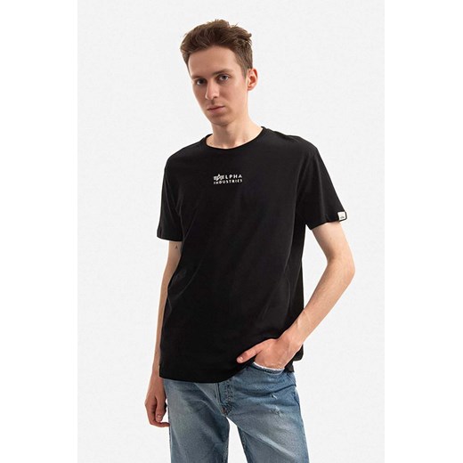 Alpha Industries t-shirt bawełniany kolor czarny z nadrukiem 118529.649-CZARNY ze sklepu PRM w kategorii T-shirty męskie - zdjęcie 161395131