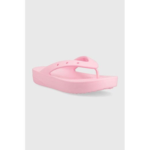 Crocs japonki Classic Platform Flip damskie kolor różowy na platformie 207714 Crocs 37/38 promocja PRM