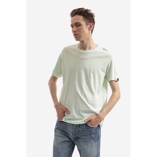 Alpha Industries t-shirt bawełniany Basic kolor zielony z nadrukiem 188505.43-ZIELONY ze sklepu PRM w kategorii T-shirty męskie - zdjęcie 161395584