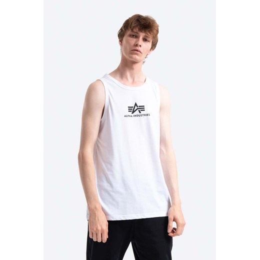 Alpha Industries t-shirt bawełniany kolor biały 126566.09-BIALY ze sklepu PRM w kategorii T-shirty męskie - zdjęcie 161395600