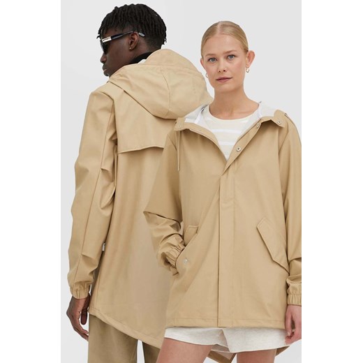 Rains kurtka przeciwdeszczowa 18010 Fishtail Jacket kolor beżowy przejściowa 18010.24-24Sand ze sklepu PRM w kategorii Kurtki damskie - zdjęcie 161396513