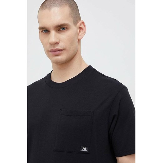 New Balance t-shirt bawełniany kolor czarny gładki MT31542BK-2BK ze sklepu PRM w kategorii T-shirty męskie - zdjęcie 161396941
