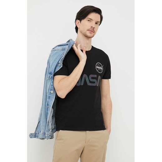 Alpha Industries t-shirt bawełniany kolor czarny z nadrukiem 178501RR.03-Black ze sklepu PRM w kategorii T-shirty męskie - zdjęcie 161396942
