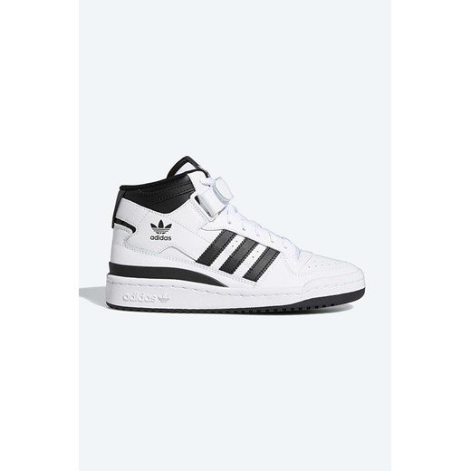 adidas Originals sneakersy skórzane Forum Mid J FZ2083 kolor biały ze sklepu PRM w kategorii Buty sportowe damskie - zdjęcie 161396993