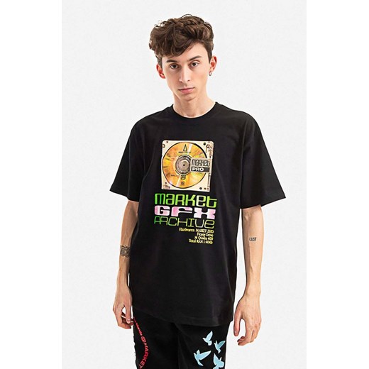 Market t-shirt bawełniany kolor czarny wzorzysty 399000993-001 ze sklepu PRM w kategorii T-shirty męskie - zdjęcie 161397023
