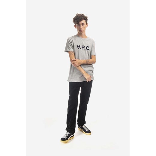 A.P.C. t-shirt bawełniany VPC Color kolor szary z nadrukiem XXL promocyjna cena PRM