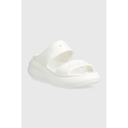 Crocs klapki Classic Crush Sandal damskie kolor biały na platformie 207670 Crocs 41/42 okazja PRM