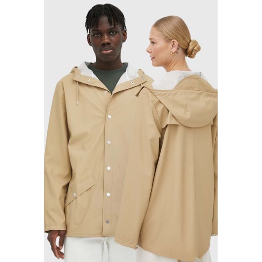 Rains kurtka przeciwdeszczowa 12010 Jacket kolor beżowy przejściowa 12010.24-24Sand ze sklepu PRM w kategorii Kurtki damskie - zdjęcie 161398824