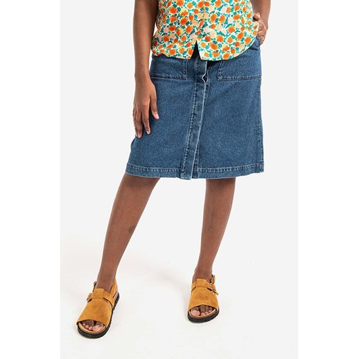 A.P.C. spódnica jeansowa Jupe Anita kolor niebieski midi prosta COETK.F06342-INDIGO ze sklepu PRM w kategorii Spódnice - zdjęcie 161398861
