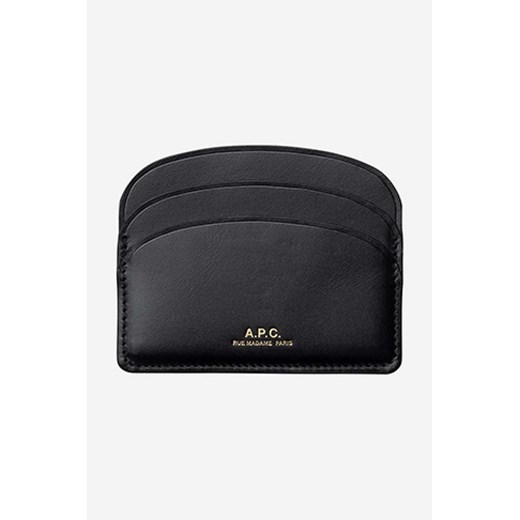 A.P.C. etui na karty skórzane kolor czarny PXAWV.F63270-BLACK ze sklepu PRM w kategorii Portfele męskie - zdjęcie 161399143