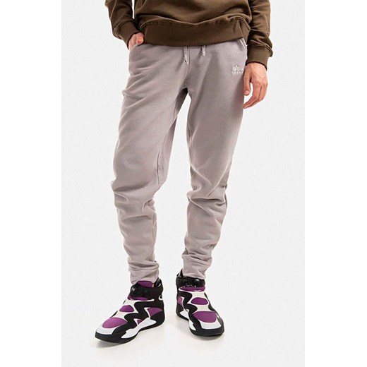 Alpha Industries spodnie dresowe bawełniane kolor szary melanżowe 118365.643-SZARY ze sklepu PRM w kategorii Spodnie męskie - zdjęcie 161399241