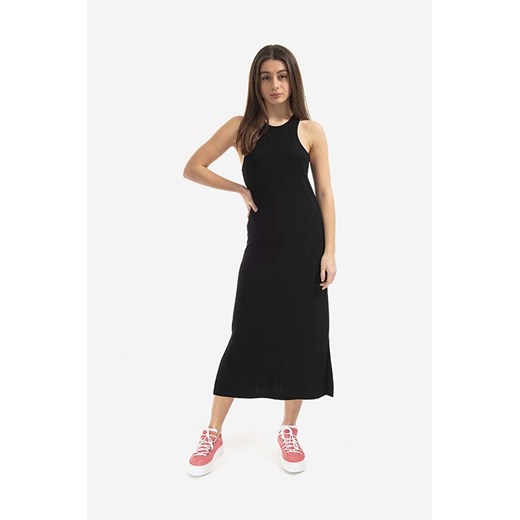 Tom Wood sukienka Rib kolor czarny midi prosta 22173.999-BLACK ze sklepu PRM w kategorii Sukienki - zdjęcie 161399250