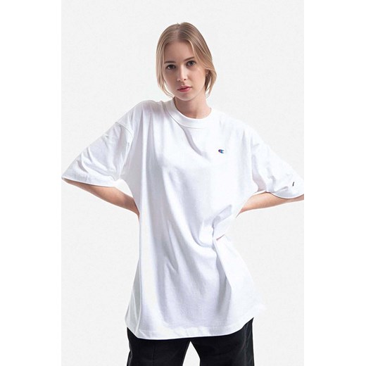 Champion t-shirt bawełniany kolor biały 114131-WW001 ze sklepu PRM w kategorii Bluzki damskie - zdjęcie 161399583