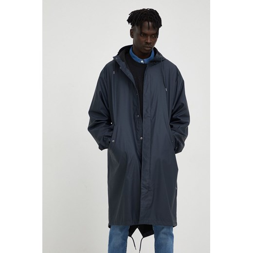 Rains kurtka przeciwdeszczowa 18140 Fishtail Parka kolor granatowy przejściowa Rains M promocyjna cena PRM