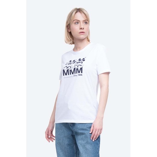 Wood Wood t-shirt bawełniany Aria T-shirt kolor biały 12022500.2434-BRIGHTW ze sklepu PRM w kategorii Bluzki damskie - zdjęcie 161400631