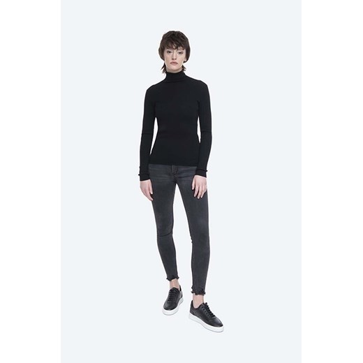 Norse Projects sweter z domieszką wełny damski kolor czarny lekki z golfem Norse Projects XS PRM
