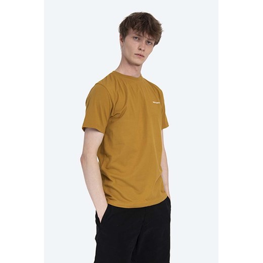 Norse Projects t-shirt bawełniany kolor żółty gładki N01.0546.3035-3035 ze sklepu PRM w kategorii T-shirty męskie - zdjęcie 161401182