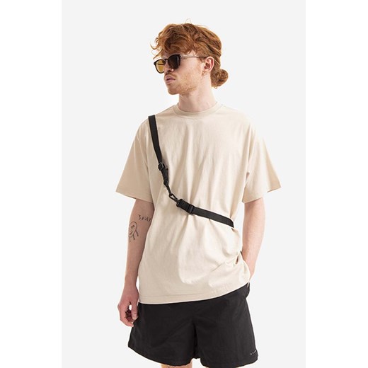 STAMPD t-shirt bawełniany kolor beżowy gładki SLA.M2823TE-SND ze sklepu PRM w kategorii T-shirty męskie - zdjęcie 161401472