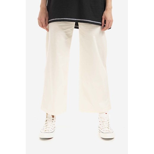 Converse spodnie damskie kolor beżowy szerokie high waist 10022968.A01-CREAM ze sklepu PRM w kategorii Spodnie damskie - zdjęcie 161402040