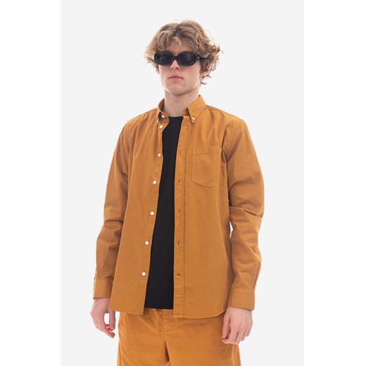 Norse Projects koszula bawełniana Anton Light Twill męska kolor pomarańczowy regular z kołnierzykiem button-down N40.0790.8127-8127 ze sklepu PRM w kategorii Koszule męskie - zdjęcie 161402670