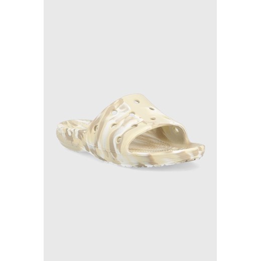 Crocs klapki Classic Marbled Slide damskie kolor beżowy 206879 206879.2Y3-2Y3 Crocs 41/42 PRM okazyjna cena