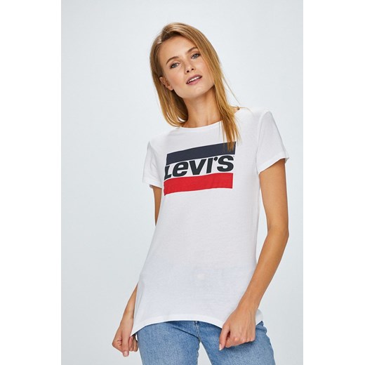Levi's - Top The Perfect Tee Sportswear 17369.0297-white ze sklepu PRM w kategorii Bluzki damskie - zdjęcie 161402820
